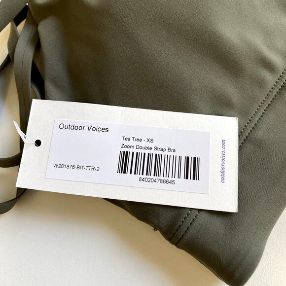 OUTDOOR VOICES SuperForm Zoom Sports Bra XS Green Tea Tree Double Strap NWT - Picture 10 of 11